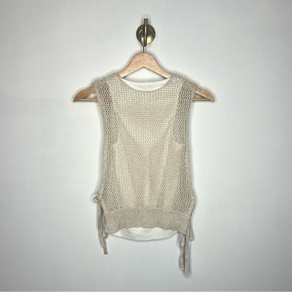 Zara Crochet Overlay Vest Tank Top - Picture 2 of 5
